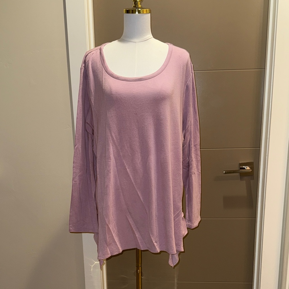 Lane Bryant Lilac Long Sleeve with Ruffle Side Detail